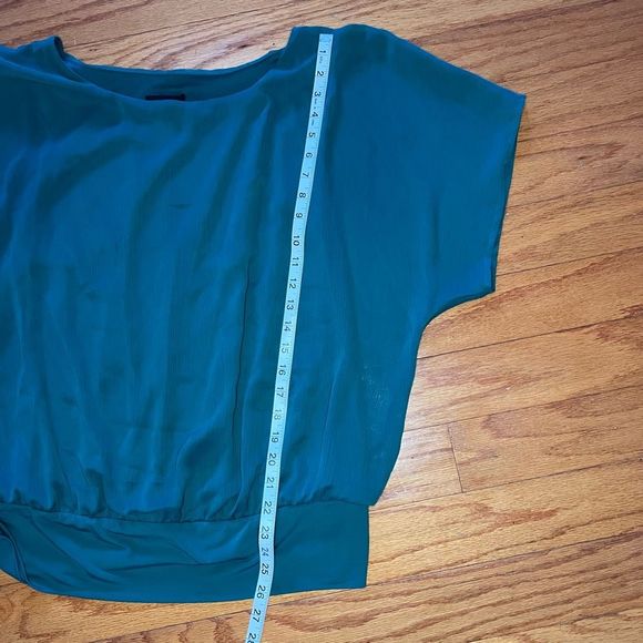Alyx Blouse Emerald Green Size XL Built-in Tank Top- Sheer overlay and sleeves - - Picture 6 of 6